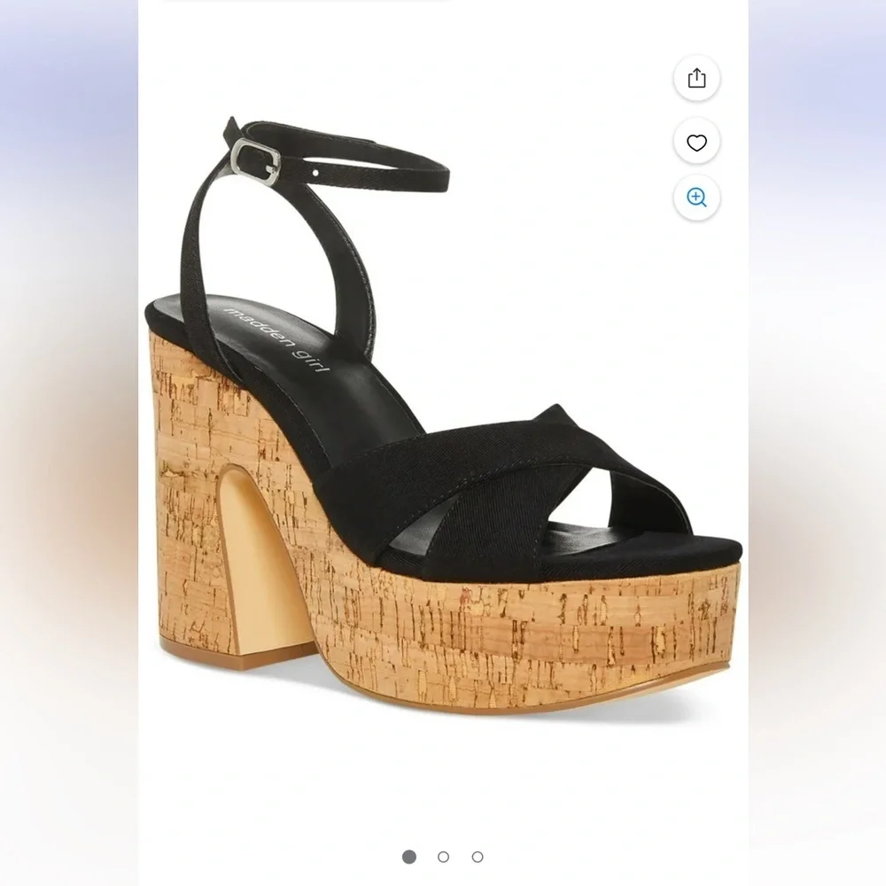 Madden Girl Ankle Strap Black Platform Sandals